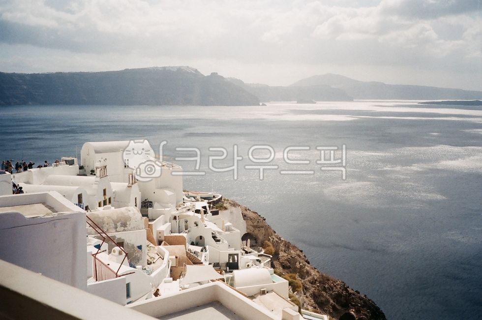 Greece,film photography,headland,ocean,santorini