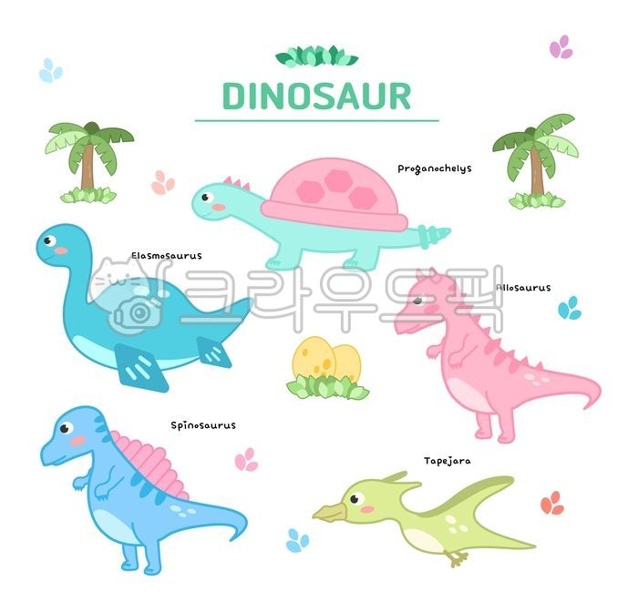 Allosaurus,sea dinosaur,Tapejara,carnivorous dinosaur,spinosaurus,Elasmosaurus,Proganoceris,dinosaur,dinosaur character,Cretaceous,dinosaur illustration