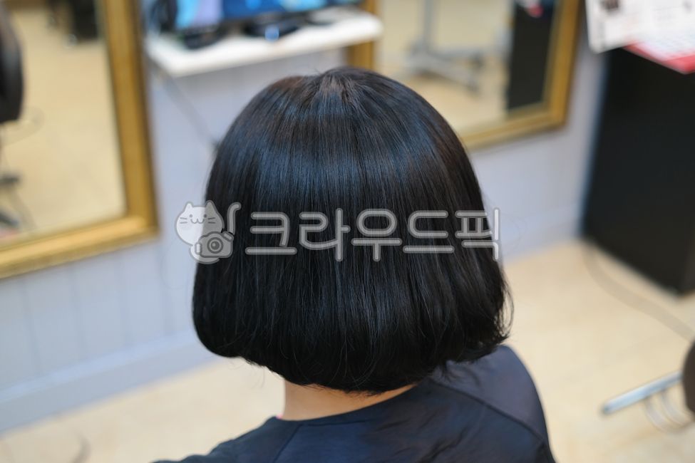 black hair,Salon,Polish,perm,beauty,back,shine,shot,head,Black color,Perm,hair style,style,short hair