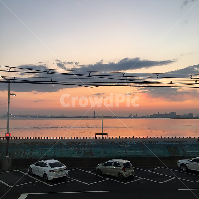 오이도,노을,바다,자연풍경,인천,노을지는바다