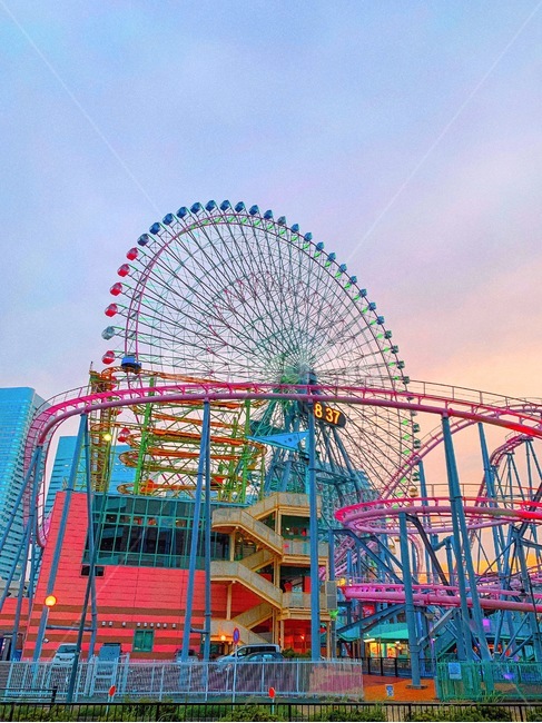 놀이동산,풍경,자연,노을,놀이기구,놀이공원,놀이동산,놀이터,amusement park,playground