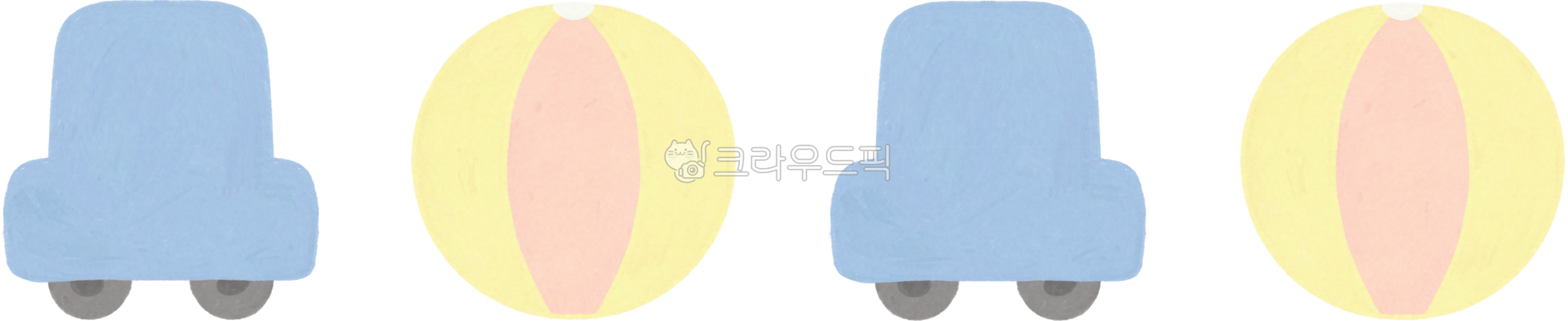 Garland,colored pencil,colored pencil drawing,garland design,car,beach ball,ball