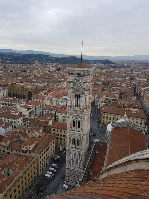 cloudy,Florence,belltower,cloudy sky,Florence city center,florence,duomo bell tower,italy