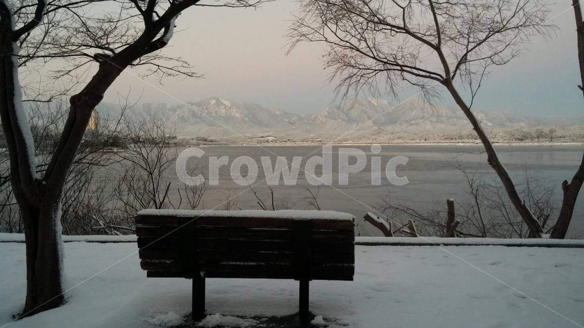 벤치,bench,자연,nature,겨울풍경,겨울산,눈,호수가,겨울나무,옥외