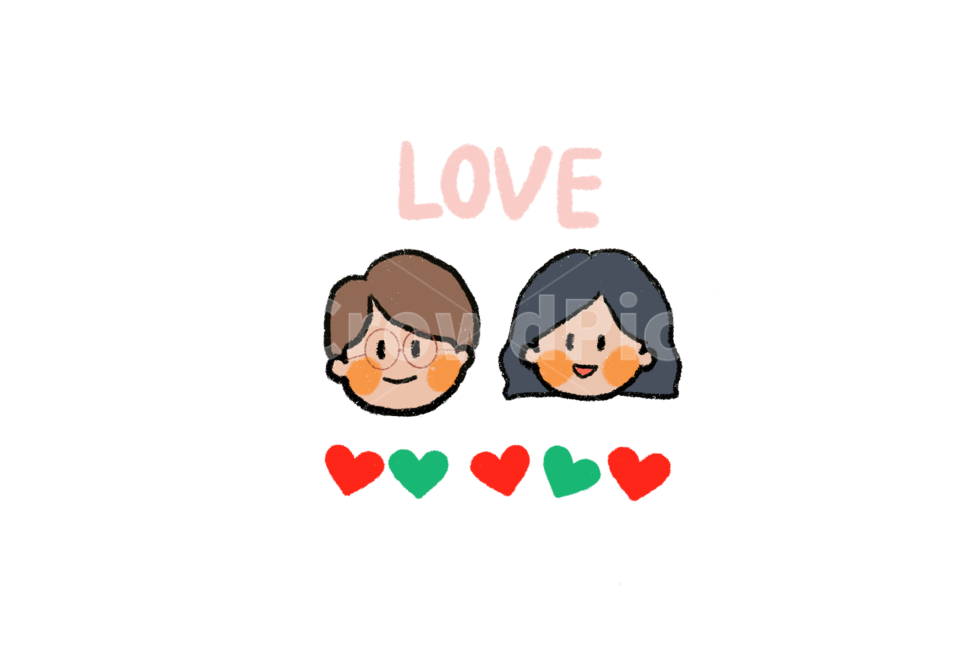 일러스트,커플,couple,love,사랑,손그림,누끼,remove background