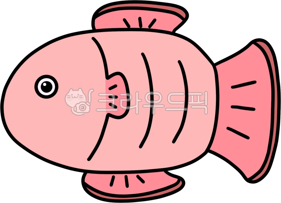 Fish, character, sea, summer, line drawing - Authentic Korean Stock ...