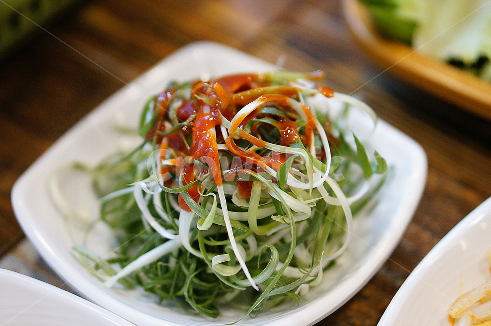 고기,파무침,파,상차림,한식,음식,식물,food