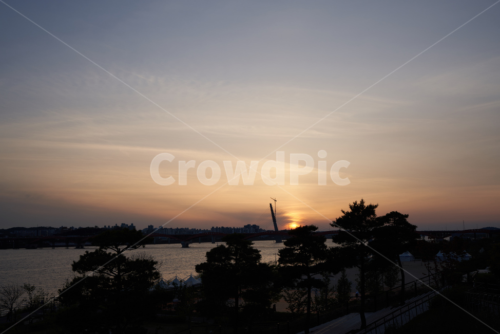 한강,일몰,태양,노을,sunset