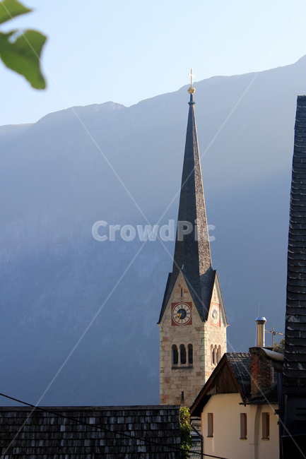 유럽,오스트리아,할슈타트,교회,경관,외국교회,첨탑,해외,외국,세계,foreign,oversea,world,종교,신앙,religion,belief,faith,건축물,건물외관,exterior,building,structure,architecture,construction