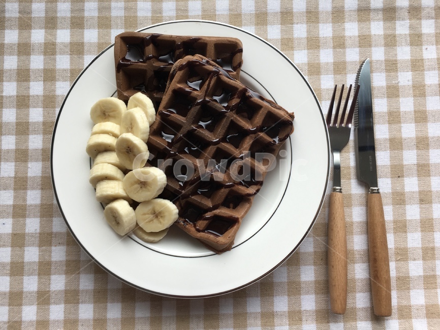 brunch,브런치,와플,바나나,waffle,식사,banana,음식,food,간식,후식,디저트,제과,베이커리,빵,dessert,포크,주방용칼,cutlery,fork,음식,식재료,요리,food,cook,meal,dishes,food reserves,디저트,간식,후식,dessert,snack