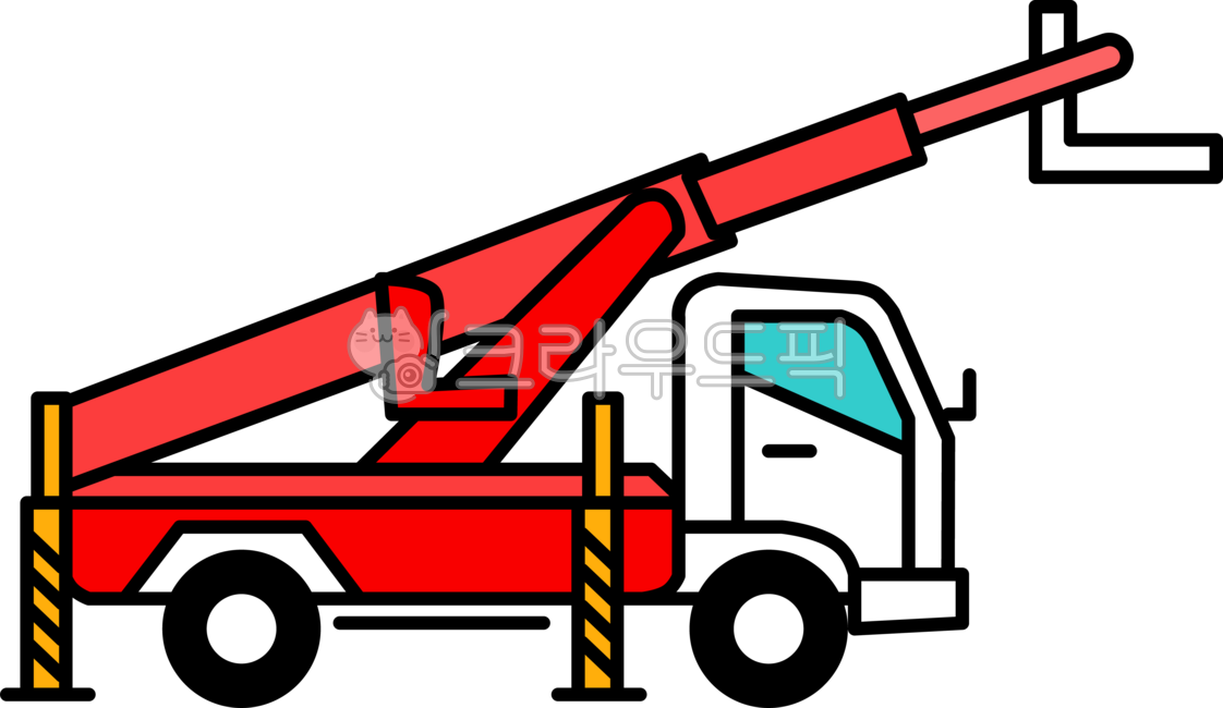 사다리차,일러스트,png,투명배경,안전관리,작업계획서,공사계획서,착수보고서