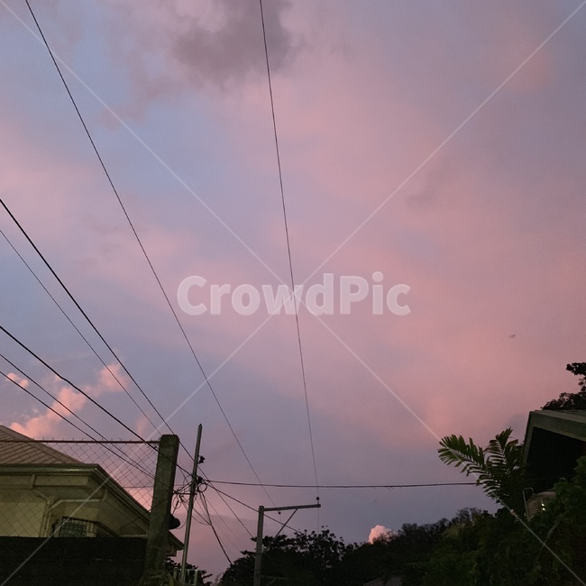 하늘,sky,nature,일몰,전깃줄