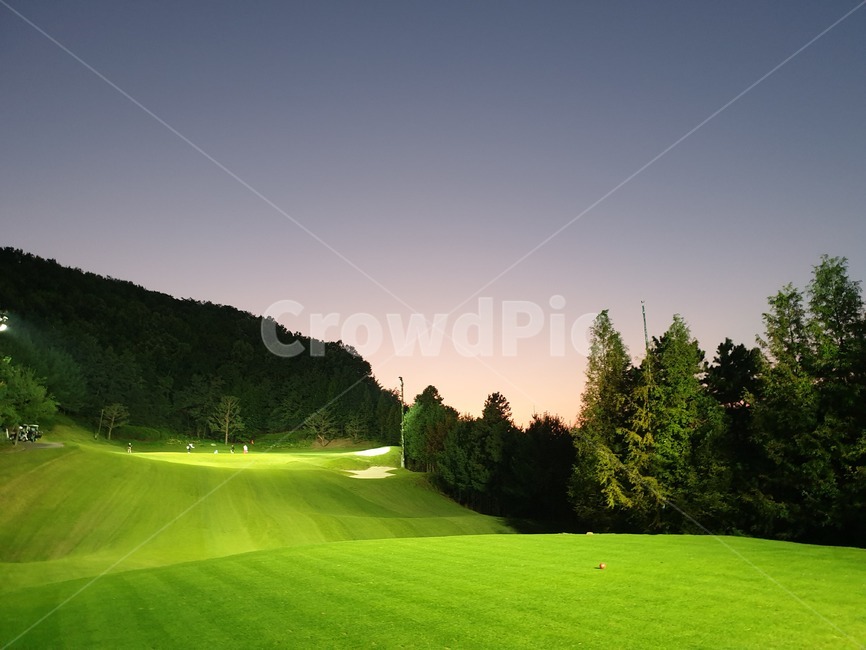 field,outdoors,golfcourse,골프코스,하늘,노을,골프,golf