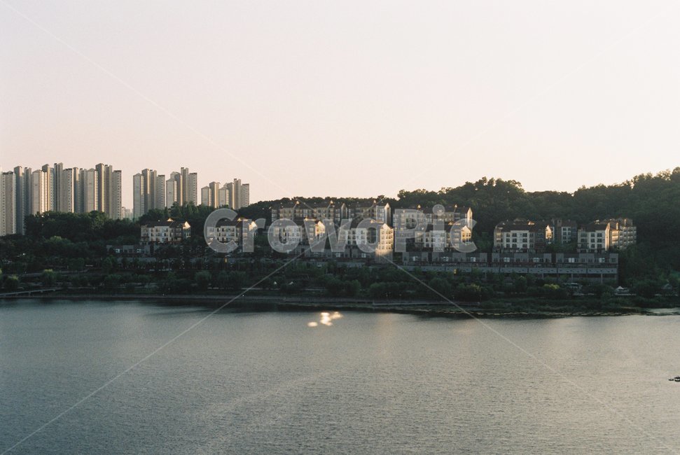 건물,풍경,필름,아파트,호수