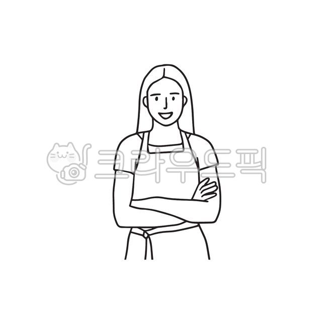 앞치마,앞치마두른여자,엄마,선생님,요리사,가정부,요리,쉐프,파티쉐,요리하는여자,팔짱낀사람,팔짱,조리사,학원,미술학원,공방,공방사장