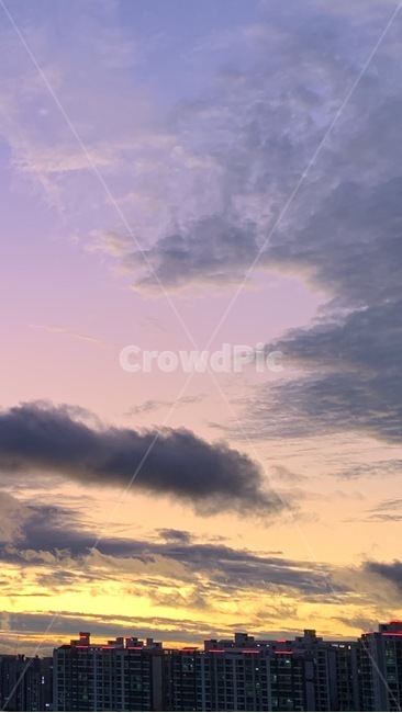 하늘,구름,노을,석양,sky,cloud,도시하늘