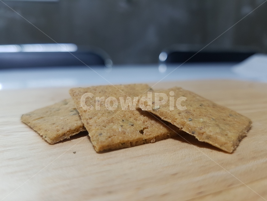 크래커,비스켓,과자,근접촬영,도마