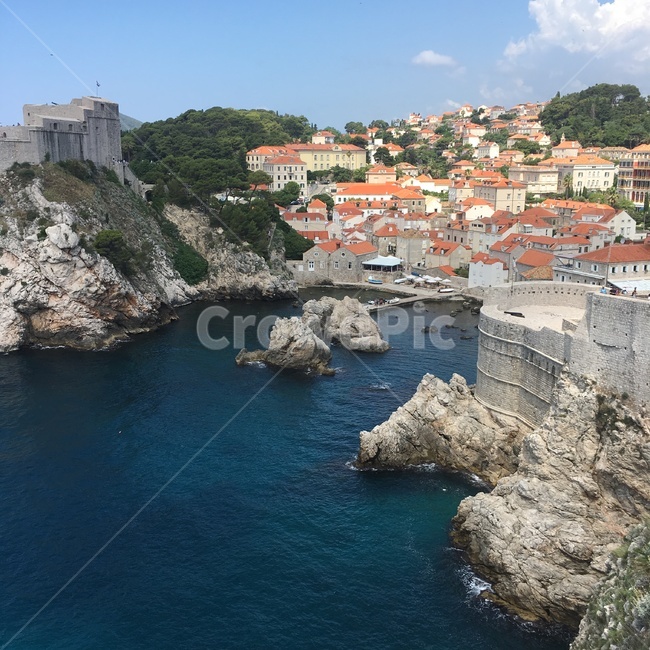 크로아티아,발칸반도,두브로브니크,유럽,바다,동유럽,croatia,lansdcape,oversea,world,바다도시,주황,하늘,성벽,자유