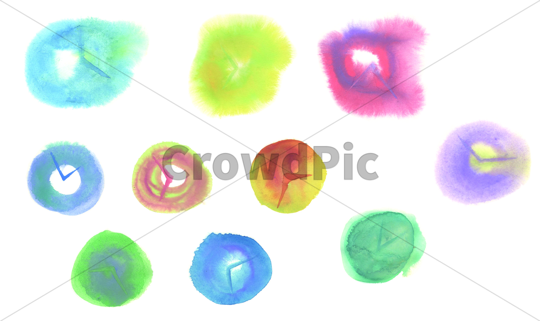 손그림,handdrawing,물감그림,watercolor,원,circle,시간,time