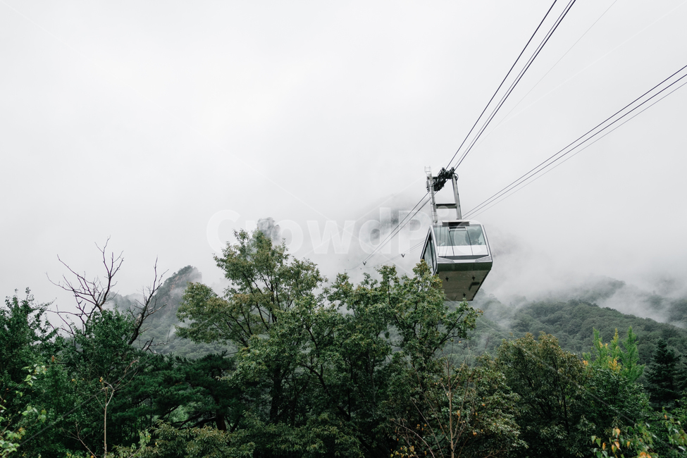 설악산,케이블카,안개,산,풍경