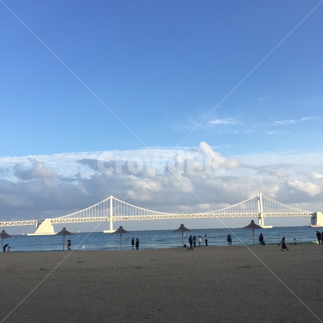 구름,바다,광안대교,색감,부산,해변,파란색
