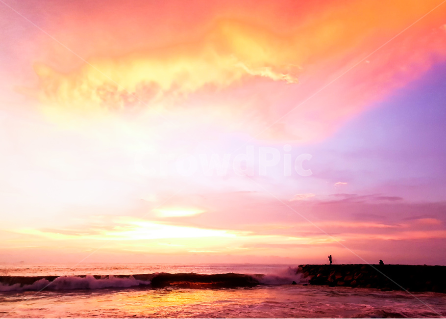 인도네시아,바다,노을,하늘,해변,풍경,indonesia,sea,sunset,sky,파당,padang,beach,landscape,자연,풍경,nature,landscape,색깔,색상,색채,색감,color sense,color sensitivity,feeling of color,outdoors,옥외