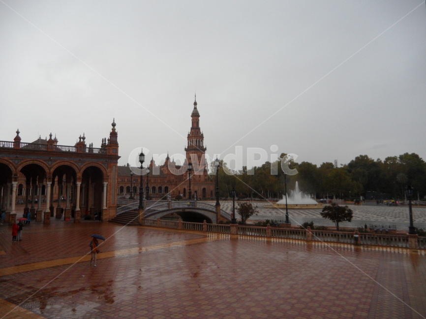 스페인,세비야,스페인광장,비오는,유럽,광장,spain,sevilla,square,rainy,europe,rain,건축물,architecture