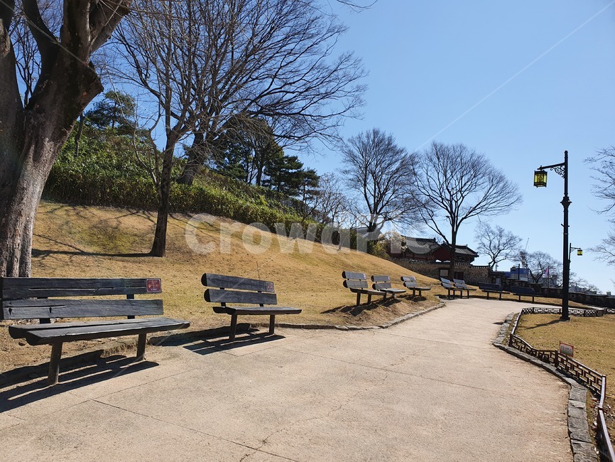 bench,벤치,진주성,풍경,봄,야외
