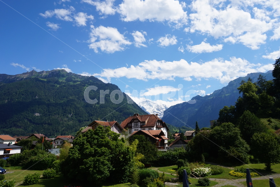 blue sky,calm,nature,sight,Swiss,Swiss village