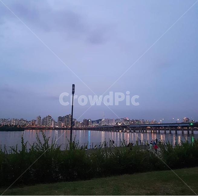 한강,여의도,저녁한강,저녁,불빛