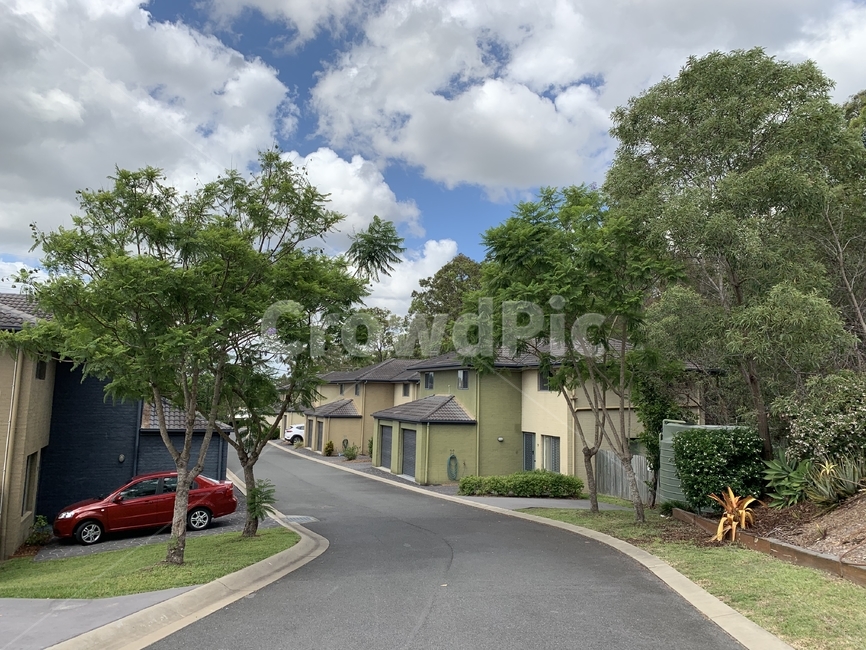 호주,브리즈번,집,차,나무,구름,australia,brisbane,마을,이웃,지붕