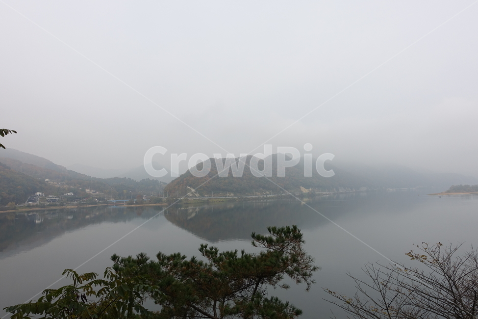 의암호,춘천,호수,안개,가을,반영,자연,nature,outdoors,옥외,fog