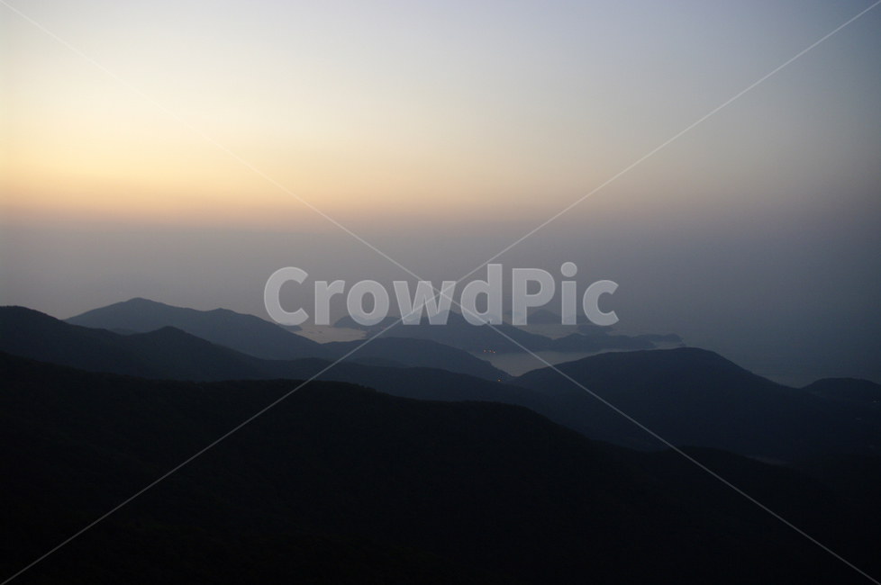 노을,하늘,산,구름,일출,풍경,섬,자연,풍경,nature,landscape,mountain range,산맥,outdoors,옥외,mountain