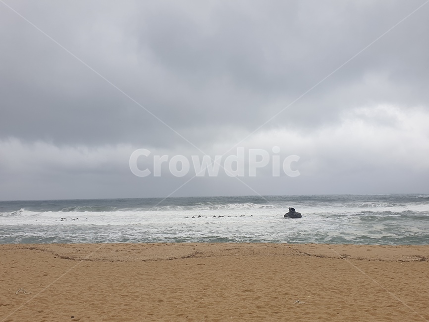 바다,구름,파도,날씨,회색,비,해변,바다,beach,sea