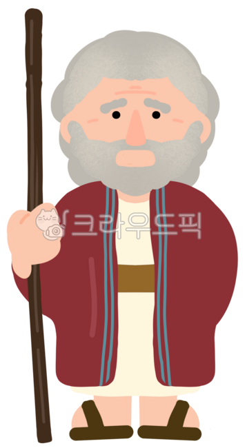 Moses,Bible story,old man,staff,Israelite,Israelite man,ancient people,Christian illustration,Christian illustration,Bible character,Sunday school sermon material,sermon material