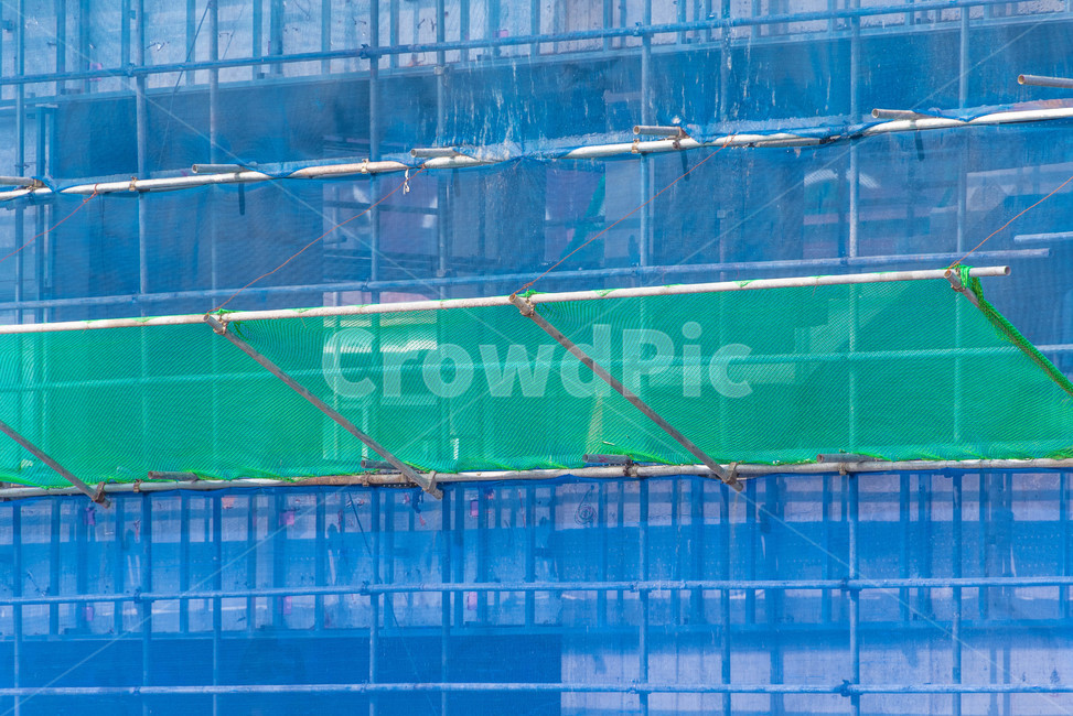 공사장,건물,공사,그물,색깔,파랑,초록,color,산업,industry,industrial,건설업,건축업,construction industry