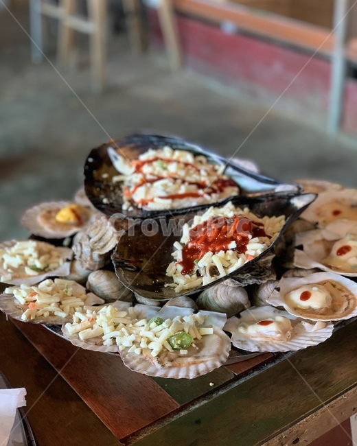 조개구이,조개,서해,인천,영종도,서해조개구이,바다,음식,치즈