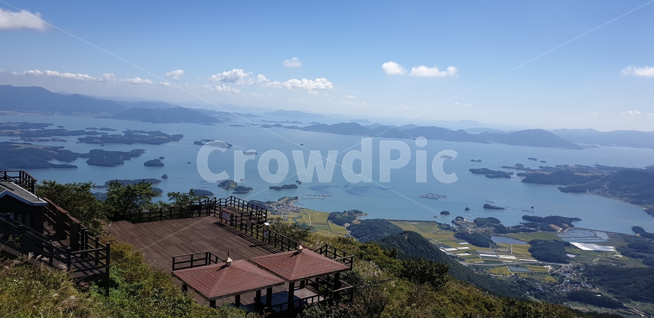 풍경,산,바다,섬,경치,정상