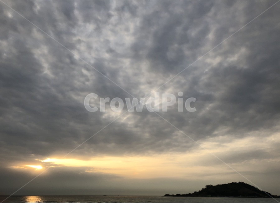 석양,노을,해질녘,바다,하늘,구름