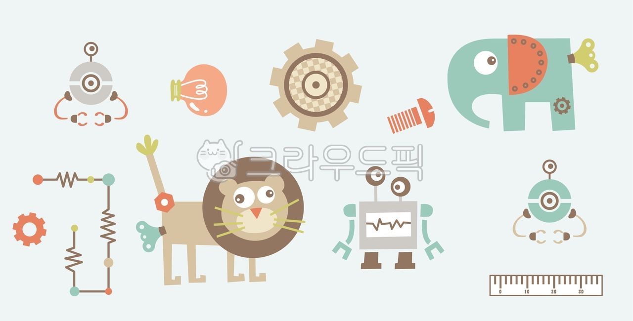 로봇,로보트,실험실,과학실,과학실험실,나사,볼트,전구,비커,자,악어,robot,laboratory,sciencelab,sciencelaboratory,screw,bolt,lightbulb,beaker,ruler,alligator