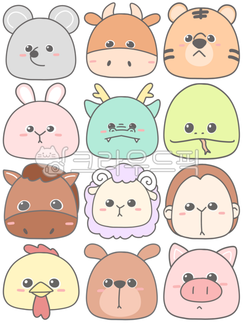 동물,십이지,띠,쥐,소,호랑이,토끼,용,뱀,말,양,원숭이,닭,강아지,개,돼지,동물얼굴,동물캐릭터,신년운세,궁합,명절,새해,설날,쥐띠,소띠,호랑이띠,토끼띠,용띠,뱀띠,말띠,양띠,원숭이띠,닭띠,개띠,돼지띠,다꾸,다이어리꾸미기,스티커