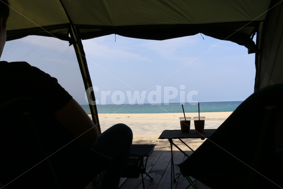 해수욕장,연곡해수욕장,캠핑,여름휴가,여유로움,해변,바다,beach,sea,음료수,drink,beverage