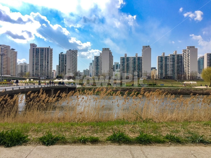 sky,blue sky,cowboy,nature,background,Yangcheongu,sight,Anyang Stream,Wallpapers