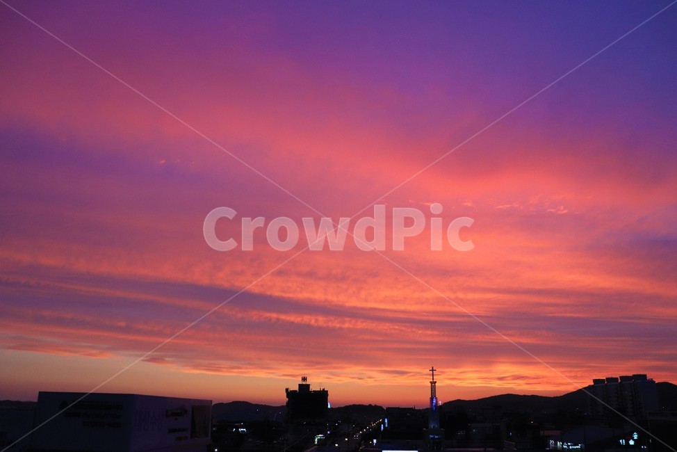 노을,일몰,해넘이,sunset,분홍하늘,분홍구름,도시노을,색감