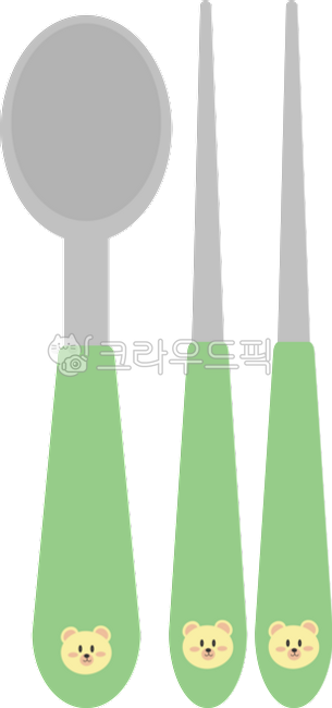 숟가락,젓가락,어린이수저세트,곰돌이,스푼,식기,식기일러스트,숟가락일러스트,젓가락일러스트