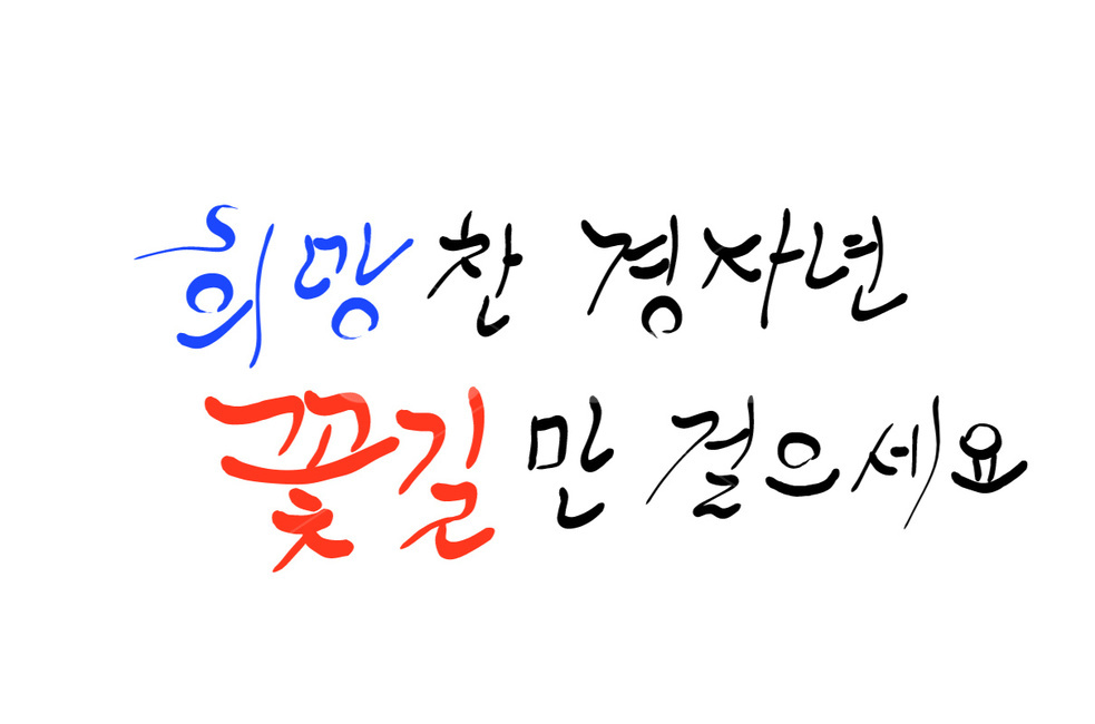 새해,경자년,2020,꽃길,신년,새해인사,신년인사,인사말,기원,캘리그라피,손글씨
