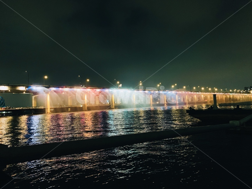 반포대교,야경,분수쇼,한강,다리
