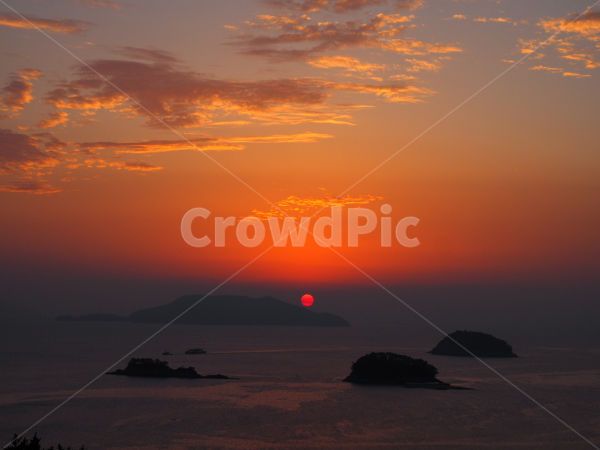일몰,자연,태양,바다,통영,sunset