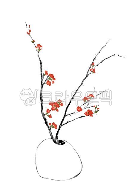 Ceramics,plum blossoms,paintings,oriental paintings,Korean paintings,ink and wash,oriental painting illustrations,fine art