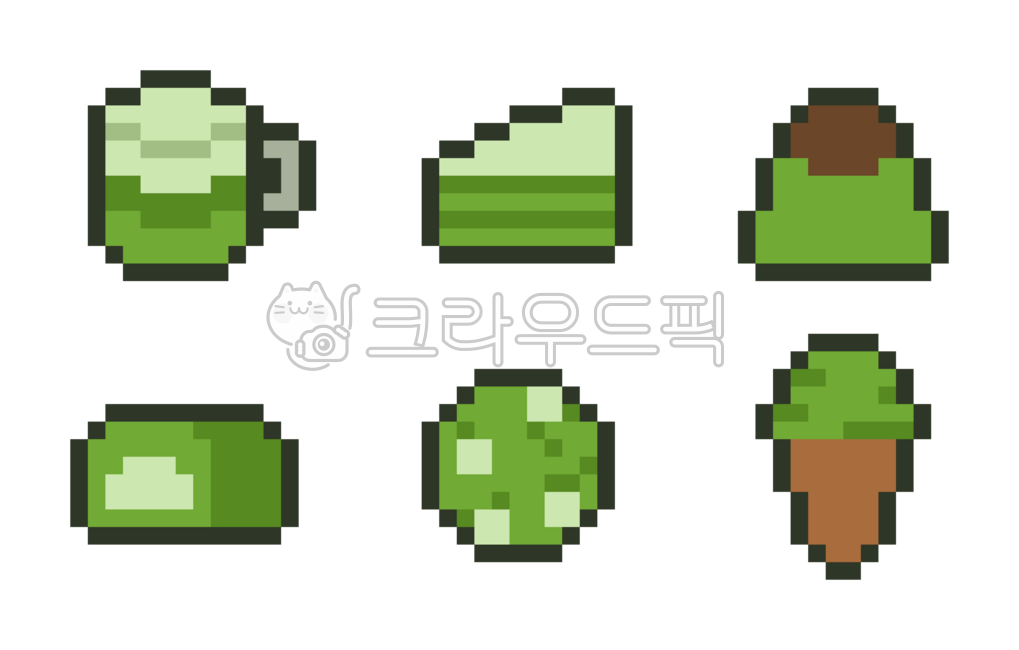 Retro,pixel,pixel art,dot,game,matcha,green tea,hojicha,cafe,drink,roll cake,cookie,ice cream,pudding,Japan,Japanese icon,Japanese pixel art,Japanese illustration,Japanese food,Japanese cuisine,Japanese dessert,Japanese snack,cute,c